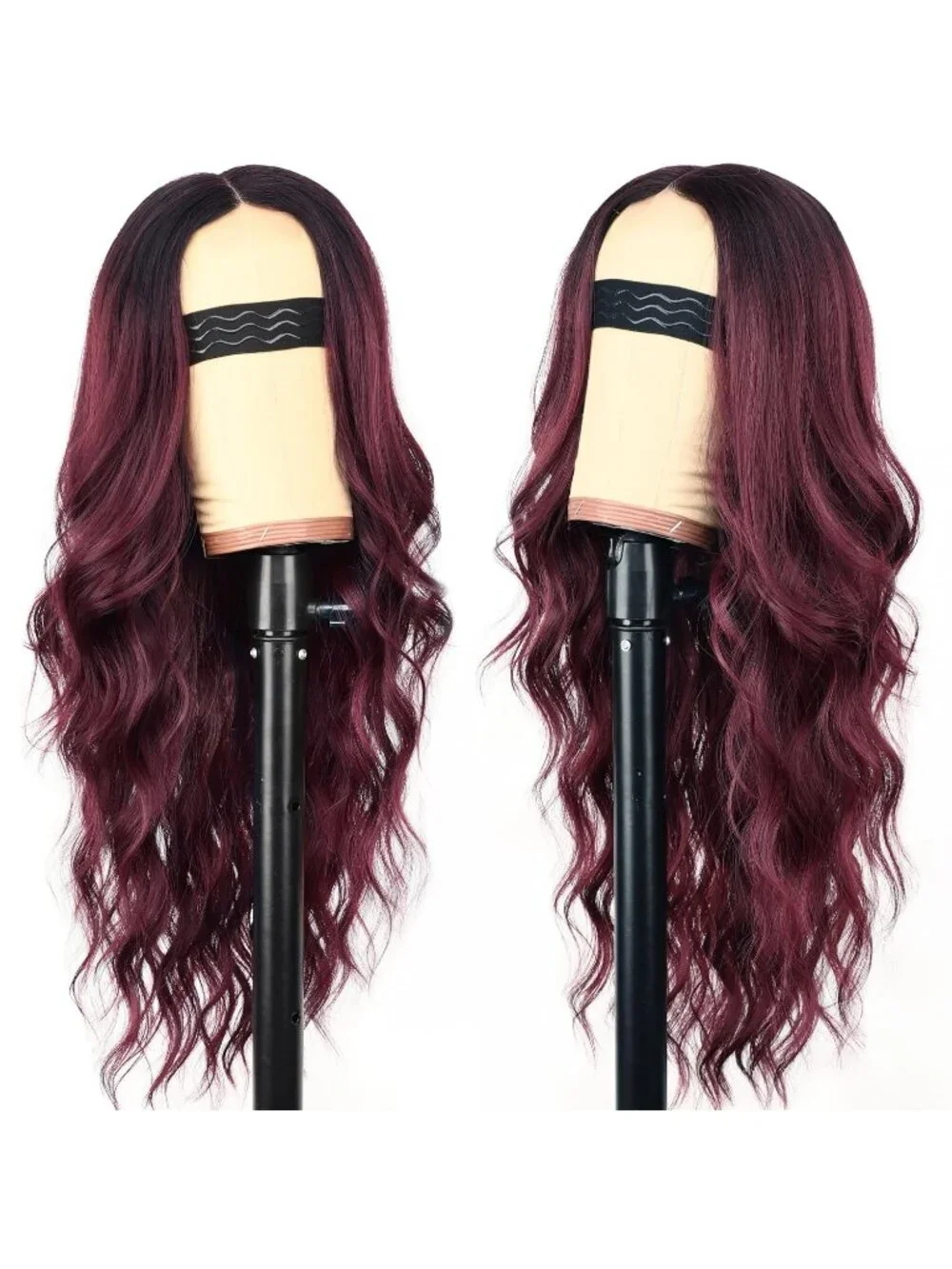 Women's Red Lace Hairline 26 Inch Synthetic Heat Resistant Wavy Wigs
